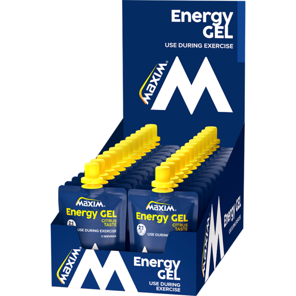 Maxim Energy Gel Citrus - 24 x 100g - Isotonisch - Sportgel mit frischem Zitronengeschmack - Sportnahrung